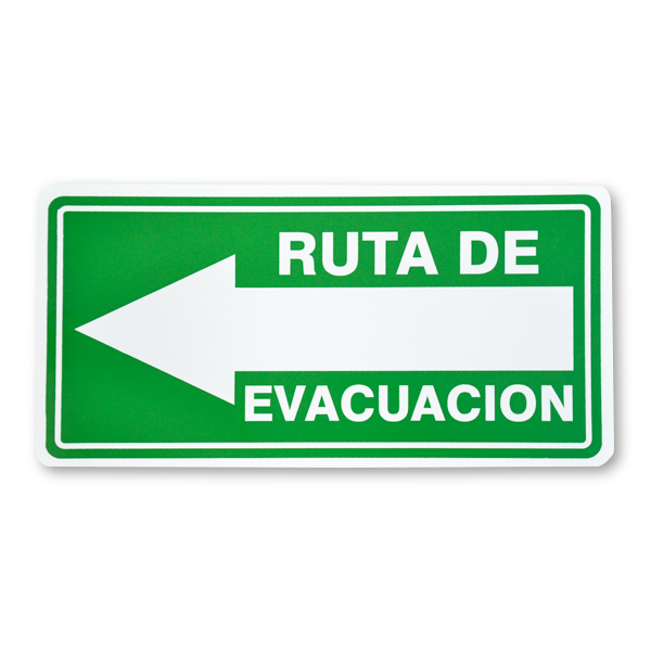 Señalamiento Ruta de Evacuación Flecha Izquierda 20 x 40 cm (pieza