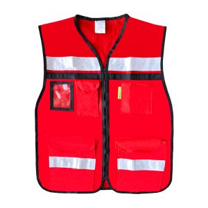 Chaleco Rescatista con 6 Bolsas Jyrsa SR-2021 Rojo (pieza)