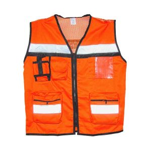 Chaleco Tipo Rescatista con Malla en Espalda Naranja (pieza)