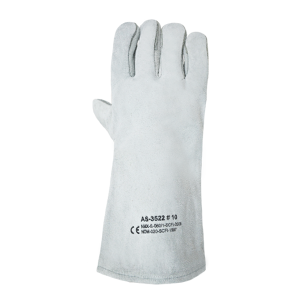 Guante de Carnaza para Soldador con Forro de Algodón Lamira AS-3522 Gris (par)