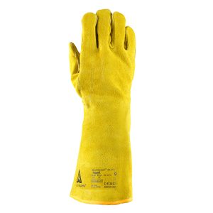Guante de Piel para Soldador con Forro de Kevlar y Algodón con Refuerzo de Cuero ActivArmr Ansell 43-216 10" Amarillo (par)
