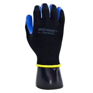 Guante de Poliéster Recubierto de Látex Natural Granulado Edge Ansell 48-305 Negro/Azul (par)