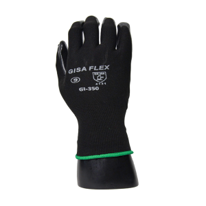 Guante de Poliéster Recubierto de Nitrilo Gisa Negro GF-203 (par)