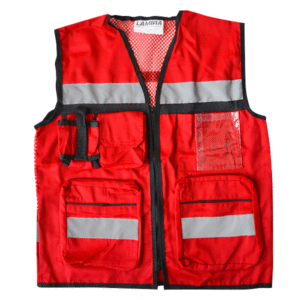 Chaleco Rescatista con Malla en Espalda Rojo AS-4414 (pieza)